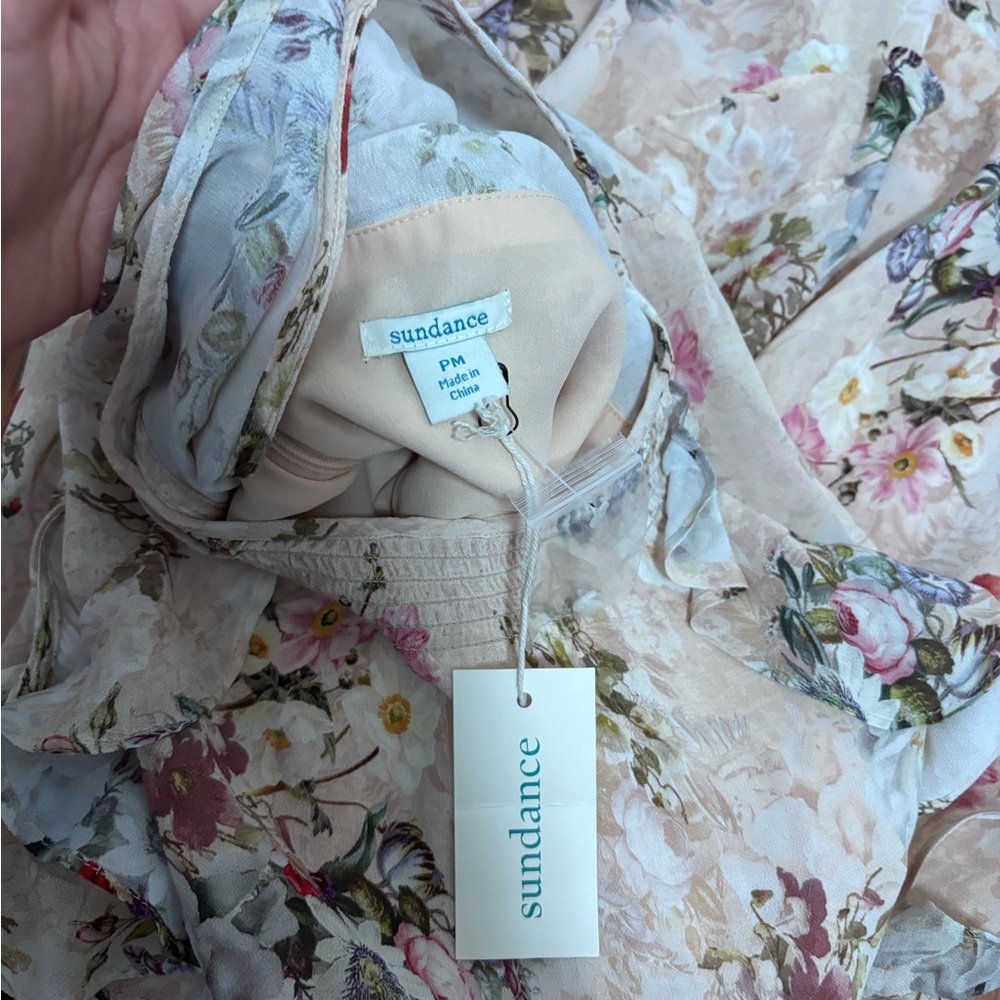 Sundance Faye floral asymmetrical midi dress NWT - Picture 5 of 7